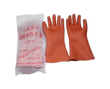 Zheng'an brand 12kv insulated gloves with curved fingers