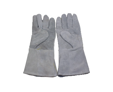 Long leather welding gloves (grey) double layer