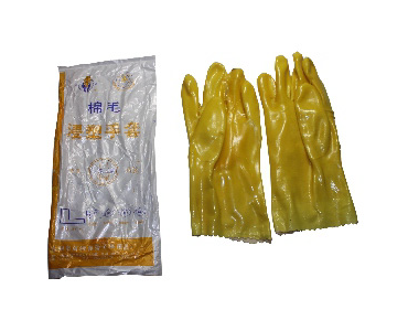 Spring bud dipped plastic oil resistant gloves (long)