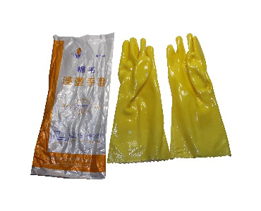 Spring bud dipped plastic oil resistant gloves (middle)