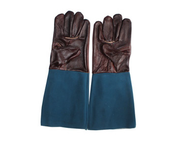 Rubber neck of long leather gloves