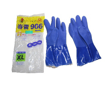Chunlei 906 dipped plastic oil resistant gloves