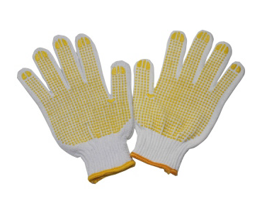 Yellow dispensing gloves