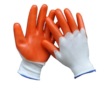 PVC large half hang adhesive gloves